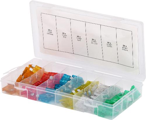 KS TOOLS Sortiment Kfz-Sicherungen,5-30A, Zink, 120-tlg