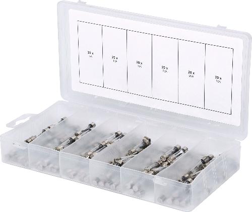 KS TOOLS Sortiment Glassicherungen, 5-30A, 120-tlg
