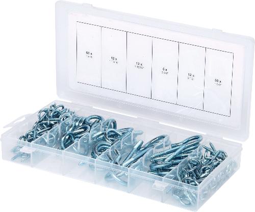 KS TOOLS Sortiment Haken- und Ösenschrauben,151-tlg