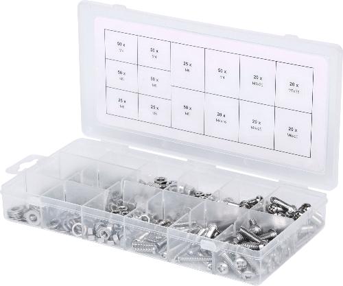 KS TOOLS Sortiment Linsenkopf-Maschinenschrauben, metrisch, 475-tlg