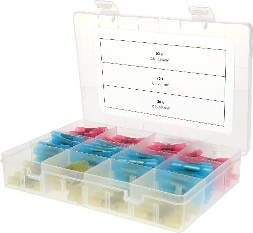 KS TOOLS Sortiment Schrumpfstoßverbinder, 0,5 mm² - 6,0 mm², 200-tlg
