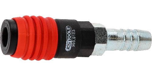 KS TOOLS 3in1 Universal-Druckluft-Sicherheitskupplung, 14,5 mm mit Schlauchtülle