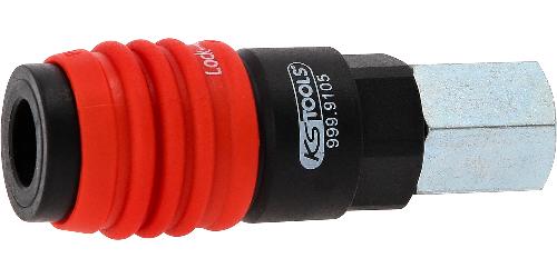 KS TOOLS 3in1 Universal-Druckluft-Sicherheitskupplung mit 1/4" IG