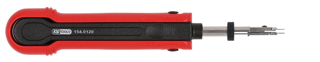 KS TOOLS Entriegelungswerkzeug für Flachstecker/Flachsteckhülsen 2,8 mm (KOSTAL SLK), 2-fach verstellbar