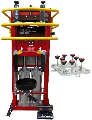 KS TOOLS Druckluft-Stand-Federspanner mit Doppel-Zylinder inkl. Adapterplatte