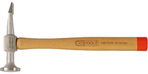 KS TOOLS Aluminium-Karosserie-Flachspitzhammer gewölbter Kopf, rund/flachspitz