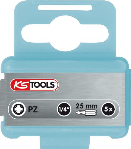 KS TOOLS 1/4" EDELSTAHL Bit, 25mm, PZ3, 5er Pack
