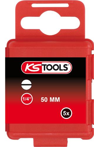 KS TOOLS 1/4" Bit Schlitz, 50mm, 4,5mm, 5er Pack