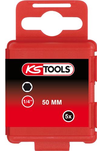 KS TOOLS 1/4" Bit Innensechskant, 50mm, 2mm, 5er Pack