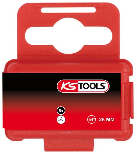 KS TOOLS 1/4" Bit TRIWING, 25mm, #3, 5er Pack