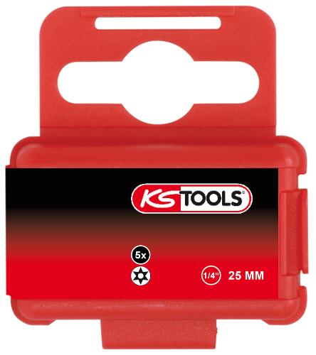 KS TOOLS 1/4" Bit Torx, Bohrung, 25mm, TB27, 5er Pack