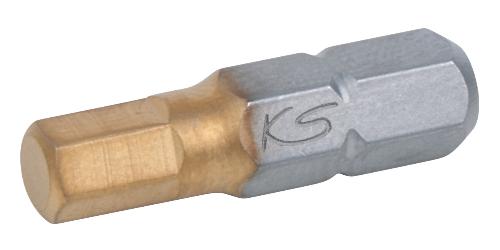 KS TOOLS 1/4" TIN Bit Innensechskant, 25mm, 10mm