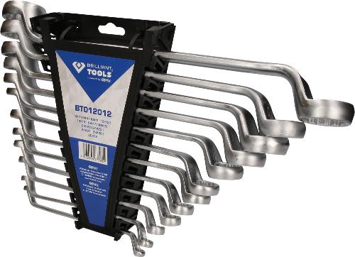 Brilliant Tools Doppel-Ringschlüssel-Satz, gekröpft, 12-tlg