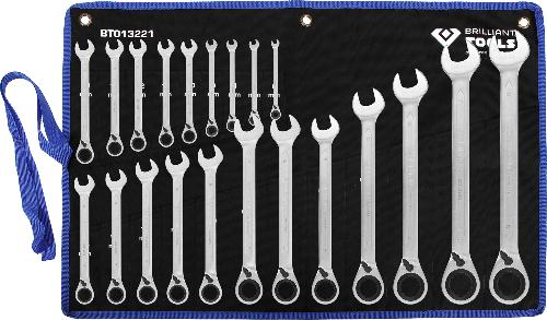 Brilliant Tools Ratschenringschlüssel-Satz, 21-tlg, umschaltbar, 6 - 32 mm