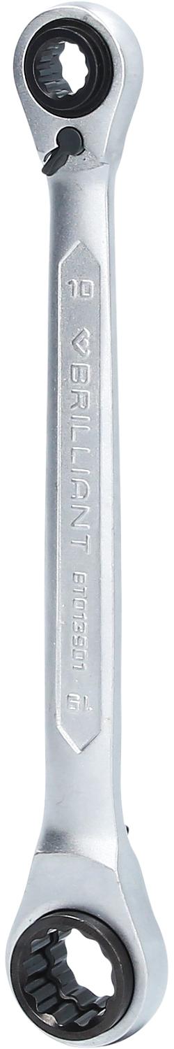 Brilliant Tools 4in1, Doppel-Ratschenringschlüssel, 10 x 13, 17 x 19 mm
