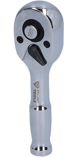 Brilliant Tools 1/4" Mini-Umschaltknarre mit Metallgriff, 100 Zahn