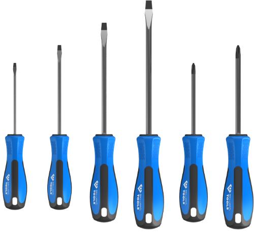 Brilliant Tools Schraubendreher-Satz, 6-tlg, Schlitz, PH Phillips