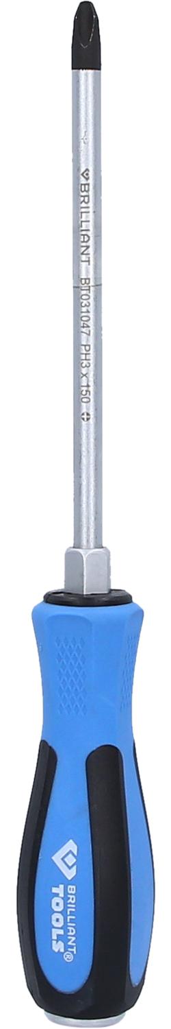 Brilliant Tools Schraubendreher Kreuzschlitz mit Schlagkappe, PH3 x 150 mm