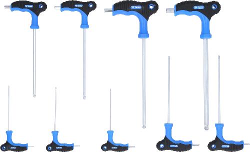 Brilliant Tools T-Griff-Kugelkopf-Innensechskant-Winkelstiftschlüssel-Satz, 9-tlg