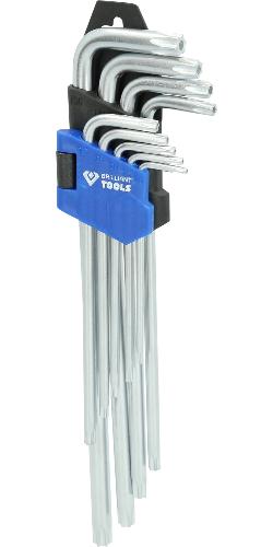 Brilliant Tools Winkelstiftschlüssel-Satz, 9-tlg, Torx®-Profil, lang
