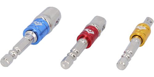 Brilliant Tools 1/4" Vierkant-Adapter-Satz 1/4" + 3/8" + 1/2", 3-tlg