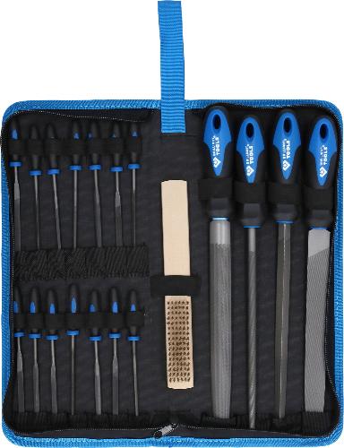 Brilliant Tools Feilen-Satz mit Feilenbürste, 19-tlg
