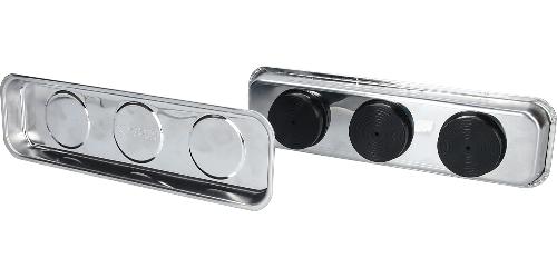 Brilliant Tools Magnetisches Tablett / Schale-Set aus Edelstahl 65 x 226 mm, 2-tlg