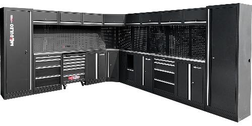 KS TOOLS Werkstatt-Schranksystem, L-Form, 3400 x 4080 mm, Variante 1