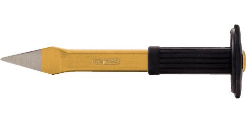 KS TOOLS Kreuzmeißel mit Handschutzgriff, flach oval, 250mm