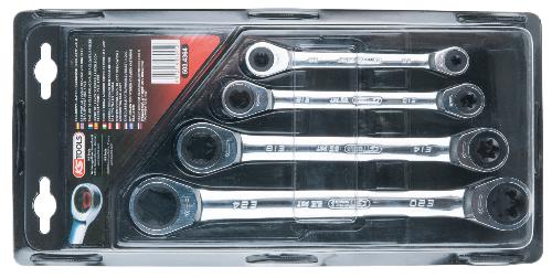 KS TOOLS GEARplus Torx-E-Doppel-Ratschenringschlüssel-Satz, 4-tlg