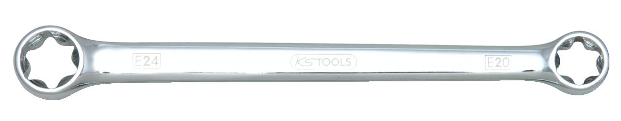 KS TOOLS CHROMEplus Torx-E-Doppel-Ringschlüssel, E10xE12