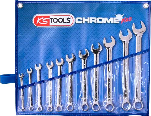 KS TOOLS CHROMEplus Ringmaulschlüssel-Satz, abgewinkelt, 11-tlg Zoll