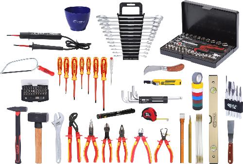 KS TOOLS Premium Elektriker-Werkzeugkoffer, Nylontasche, 132-tlg