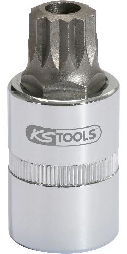KS TOOLS 1/2" Bit-Stecknuss XZN mit Stirnlochbohrung, M16, 55 mm