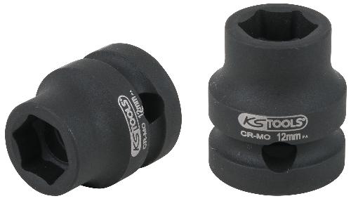 KS TOOLS 1/2" Sechskant-Kraft-Stecknuss, extra kurz, 12,0 mm