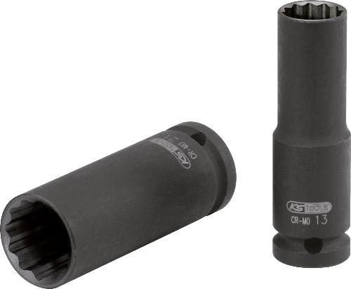KS TOOLS 1/2" 12-kant-Kraft-Stecknuss, lang, 23 mm