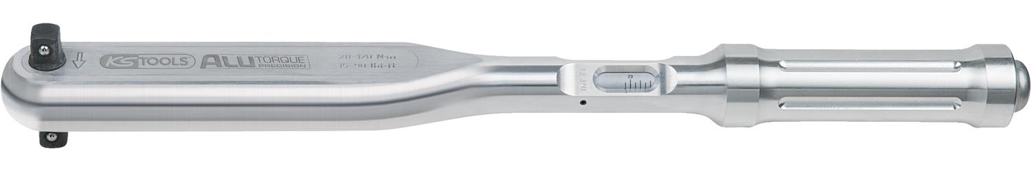 KS TOOLS 1/2"ALUTORQUEprecision-Drehmomentschlüssel, 20-120Nm, Rechts-Linksanzug, Doppelvierkant