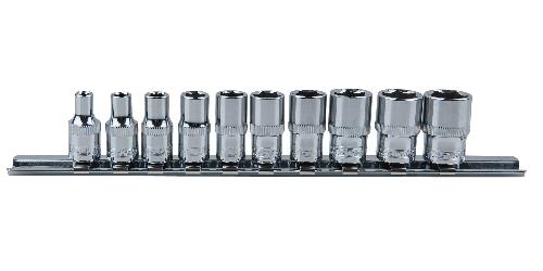 KS TOOLS 1/4" CHROMEplus Sechskant-Stecknuss-Satz, 10-tlg 4-13mm