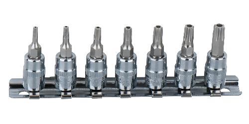 KS TOOLS 1/4" CHROMEplus Bit-Stecknuss-Satz Torx, Bohrung, 7-tlg TB10-TB40