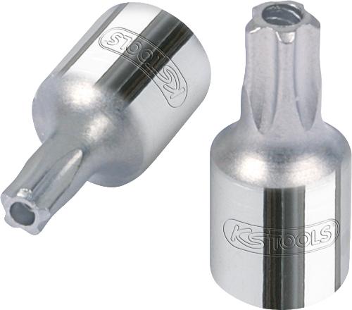 KS TOOLS 1/4" CHROMEplus Bit-Stecknuss Fünfstern, Stirnlochbohrung,TS15