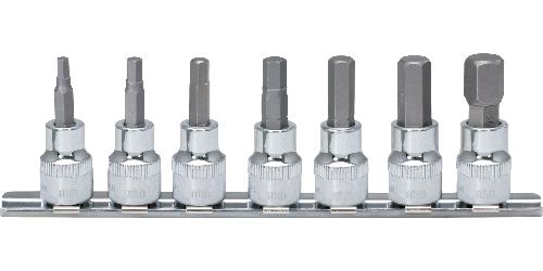 KS TOOLS 1/4" CHROMEplus Bit-Stecknuss-Satz Innensechskant, 7-tlg2,5-8mm