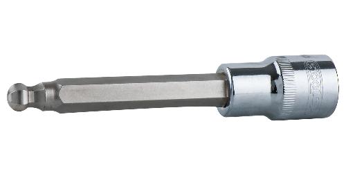 KS TOOLS 1/2" CHROMEplus Bit-Stecknuss Innensechskant,Kugelkopf, lang, 5 mm, 240 mm