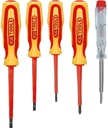 KS TOOLS ERGOTORQUE VDE Schraubendreher-Satz, PH+Schlitz, 5-tlg