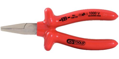 KS TOOLS 1000V Flachzange, kurze Backen, 160mm
