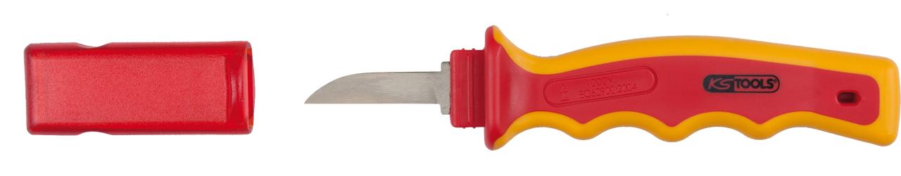 KS TOOLS Kabel-Abisoliermesser mit Schutzisolierung, 200mm
