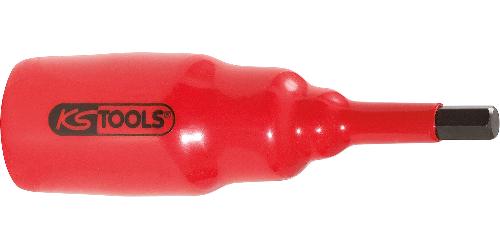 KS TOOLS 3/8" Bit-Stecknuss mit Schutzisolierung für Innensechskant-Schrauben, kurz, 8mm