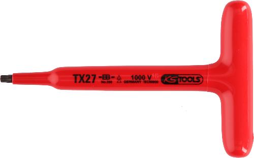 KS TOOLS T-Griff-Torx-Stiftschlüssel mit Schutzisolierung, T15, 120 mm