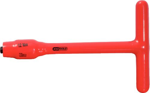 KS TOOLS 3/8" Festeingestellter T-Griff-Drehmomentbegrenzer mit Schutzisolierung, 12Nm