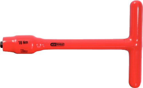 KS TOOLS 3/8" Festeingestellter T-Griff-Drehmomentbegrenzer mit Schutzisolierung, 18Nm