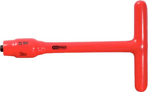 KS TOOLS 3/8" Festeingestellter T-Griff-Drehmomentbegrenzer mit Schutzisolierung, 25Nm